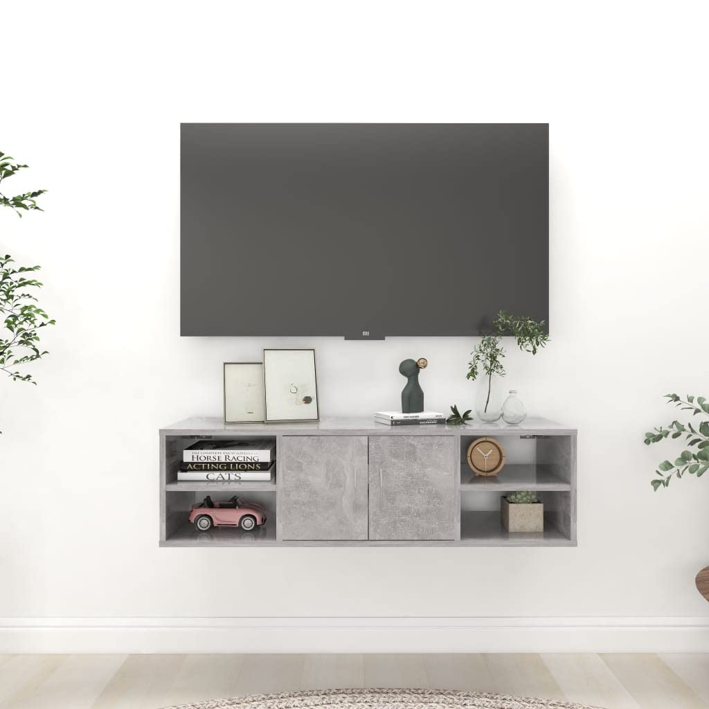 Modern Concrete Gray Wall Shelf & Mounted Table - 40.2