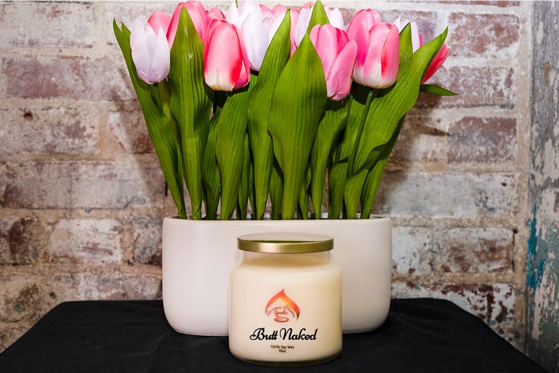 Handmade Soy Wax Candles 16oz - Non-Toxic, Pet Safe, Dye-Free Candles with Long Burn Time - Aromatherapy Scented Candle (Butt Naked) for Relaxation, Meditation & Home Decor
