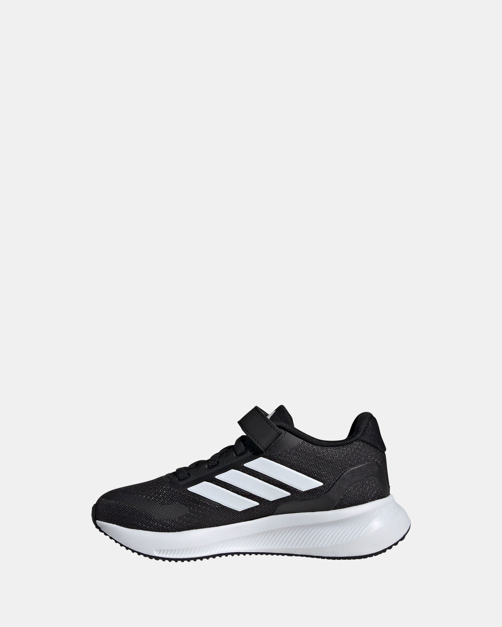 Runfalcon 5 Self-Fastening Elastic Lace Sneakers for Kids - Black/White/Black | Comfortable Preschool Shoes for Running & Playtime