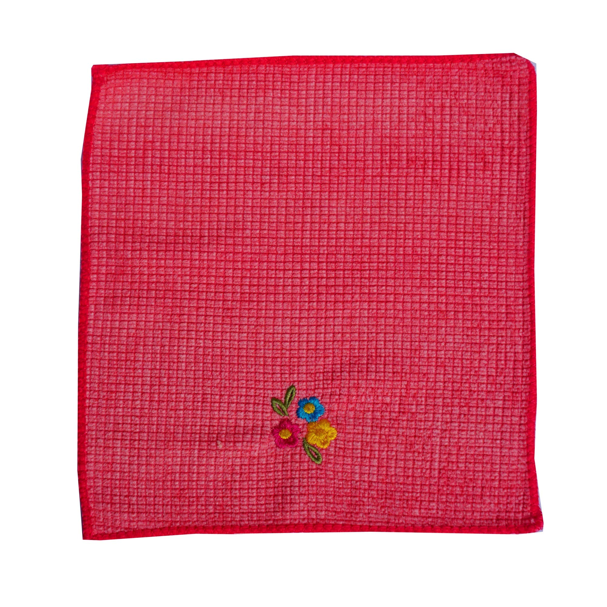 Space Fly Embroidery Cotton Handkerchiefs for Women - Ultra Soft Face Towels & Hankies Set of 6 (26x26cm) - Multi Color - Perfect for Gifts, Weddings, and Everyday Elegance
