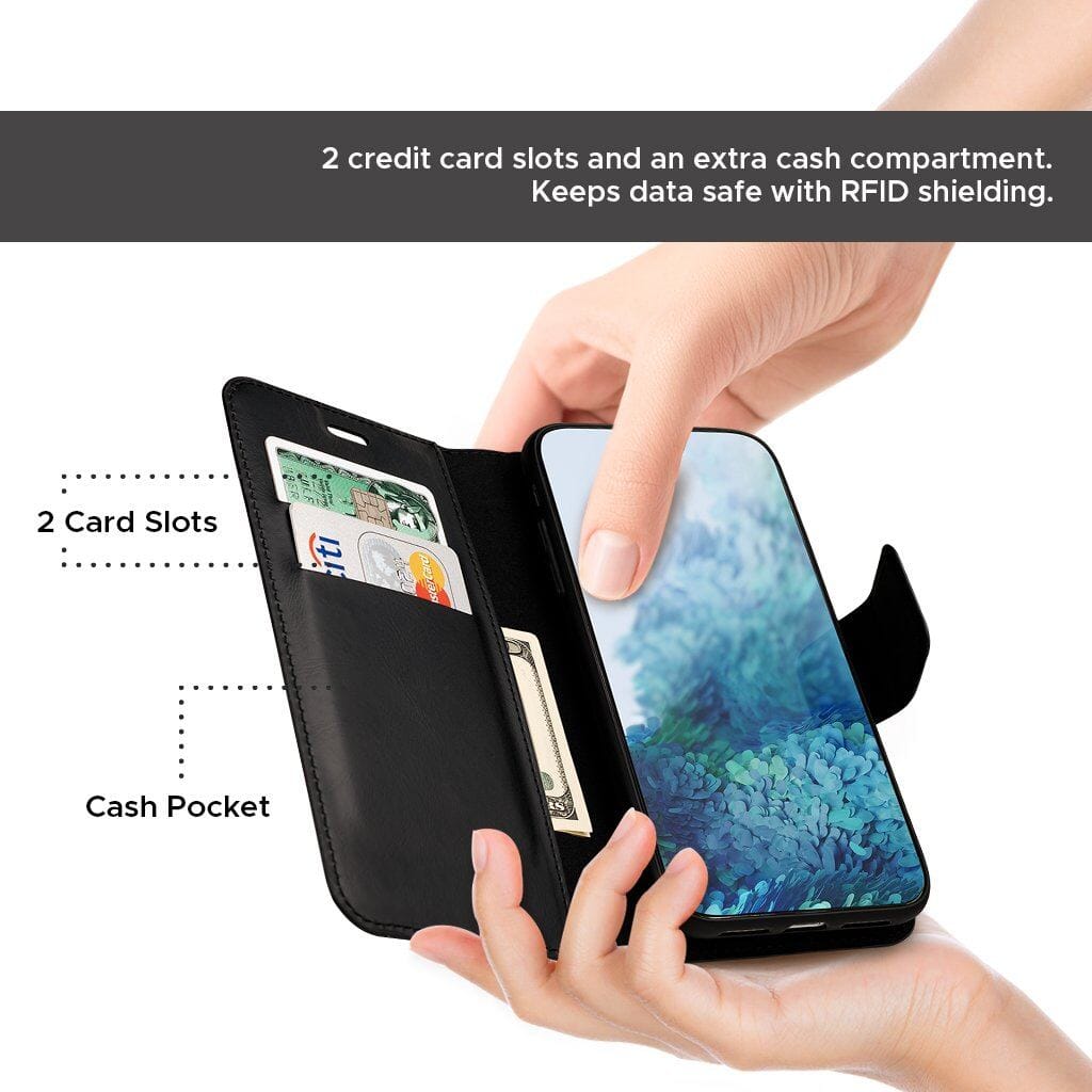 Samsung Galaxy A70 Wallet Case with Card Holder - Slim Protective Cover for Cards & Cash - Perfect for Everyday Use & Travel