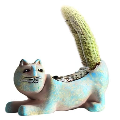 123Arts Ceramic Cat Planter - Cute Succulent & Flower Pot with Retro Design, Perfect for Home Decor, Office Desk, or Gift Idea