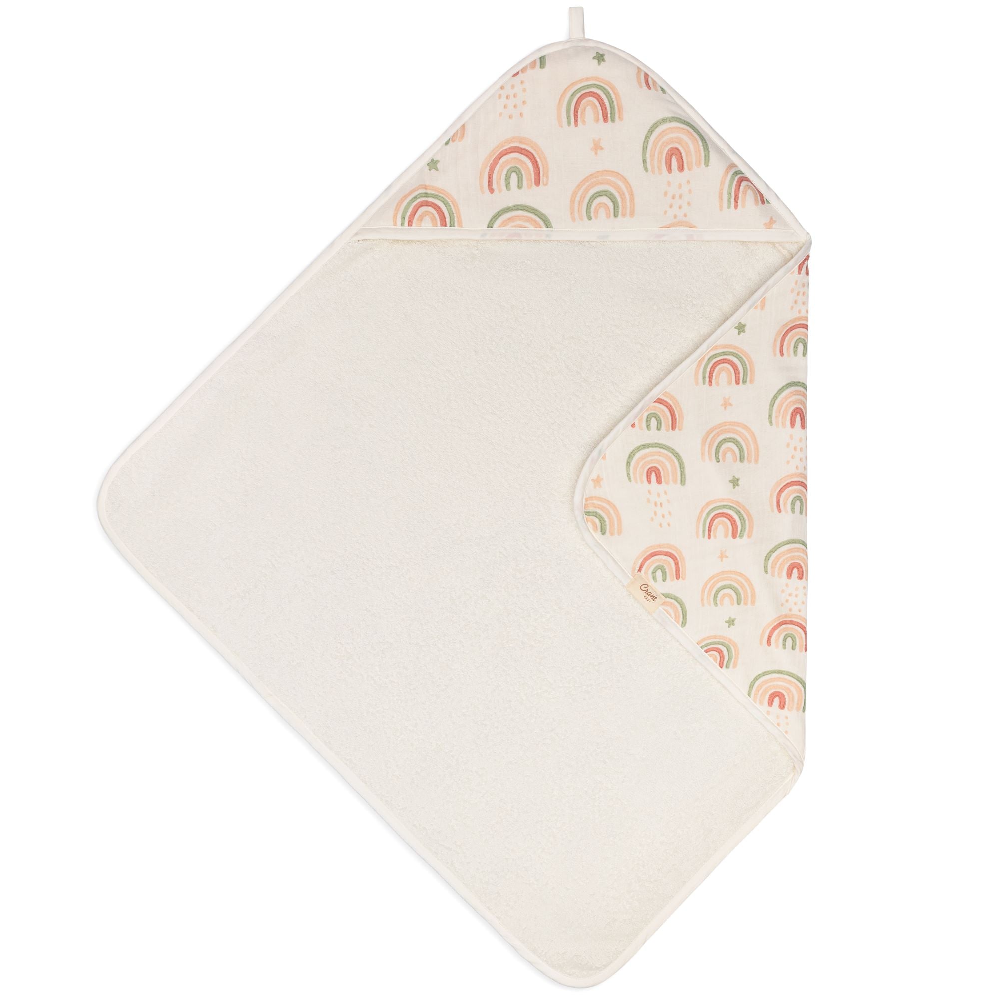 Soft & Absorbent Crane Baby Hooded Towel - 100% Cotton Newborn Bath Towel with Cute Animal Design for Infants & Toddlers - Perfect for Bath Time, Swimming & Beach Outings