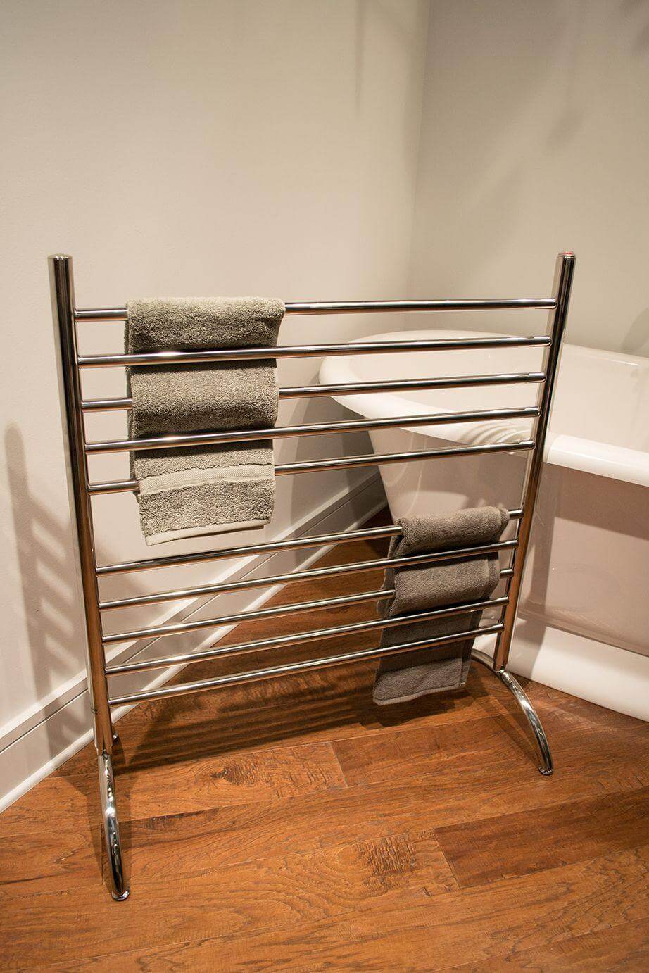 Amba 33 Solo 33 Plug-in Freestanding Towel Warmer - 33W x 38H - Perfect for Bathrooms, Spas & Luxury Home Heating