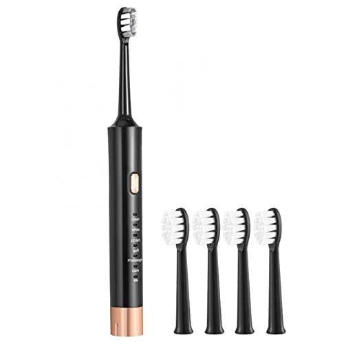 Sonic Electric Toothbrush for Adults - 4 Replacement Brush Heads, Deep Cleaning & Teeth Whitening, Fresh Breath, 6 Modes with 2-Minute Smart Timer - Perfect for Travel & Daily Oral Care
