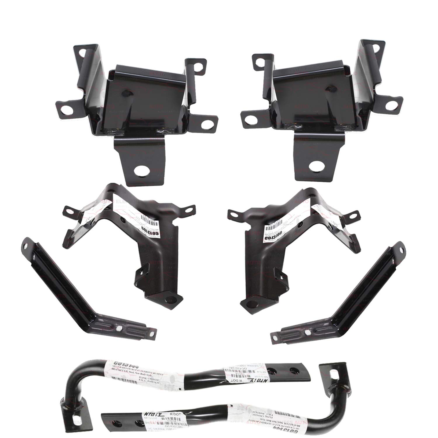 Front Bumper Complete Brackets Kit - Replacement Parts for Car Repair & Auto Body Restoration | Perfect for DIY Mechanics & Collision Repair Shops