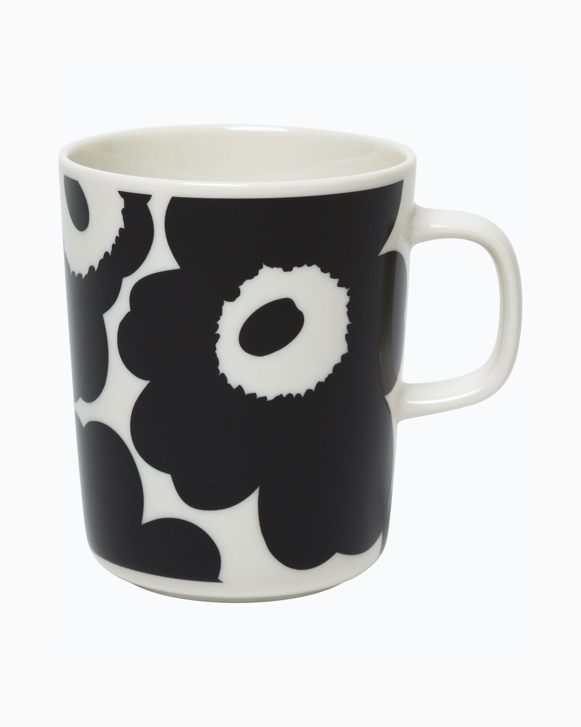 Marimekko Unikko Oiva 4-Piece Stoneware Breakfast Set - Coffee Mugs & Salad Plates for Brunch, Kitchen Decor & Gift Giving