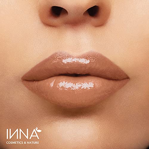 100% Natural Organic Vegan Lip Gloss with Coconut Oil & Shea Butter - Gluten Free, Cruelty Free, Non-GMO - Made in USA - 0.18 oz - Perfect for Daily Moisture & Natural Makeup Look (Ti Amo Nude with Attitude)