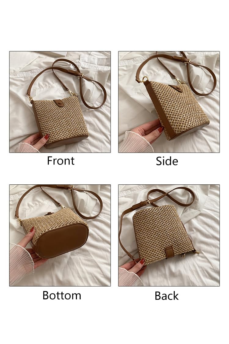 Ulisty Mini Woven Straw Bag - Women's Summer Beach Crossbody Purse for Outings