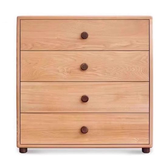 Solid Oak Wood Modern Nordic Kids Dresser - 5-Drawer Storage Cabinet for Nursery, Bedroom & Playroom Organization