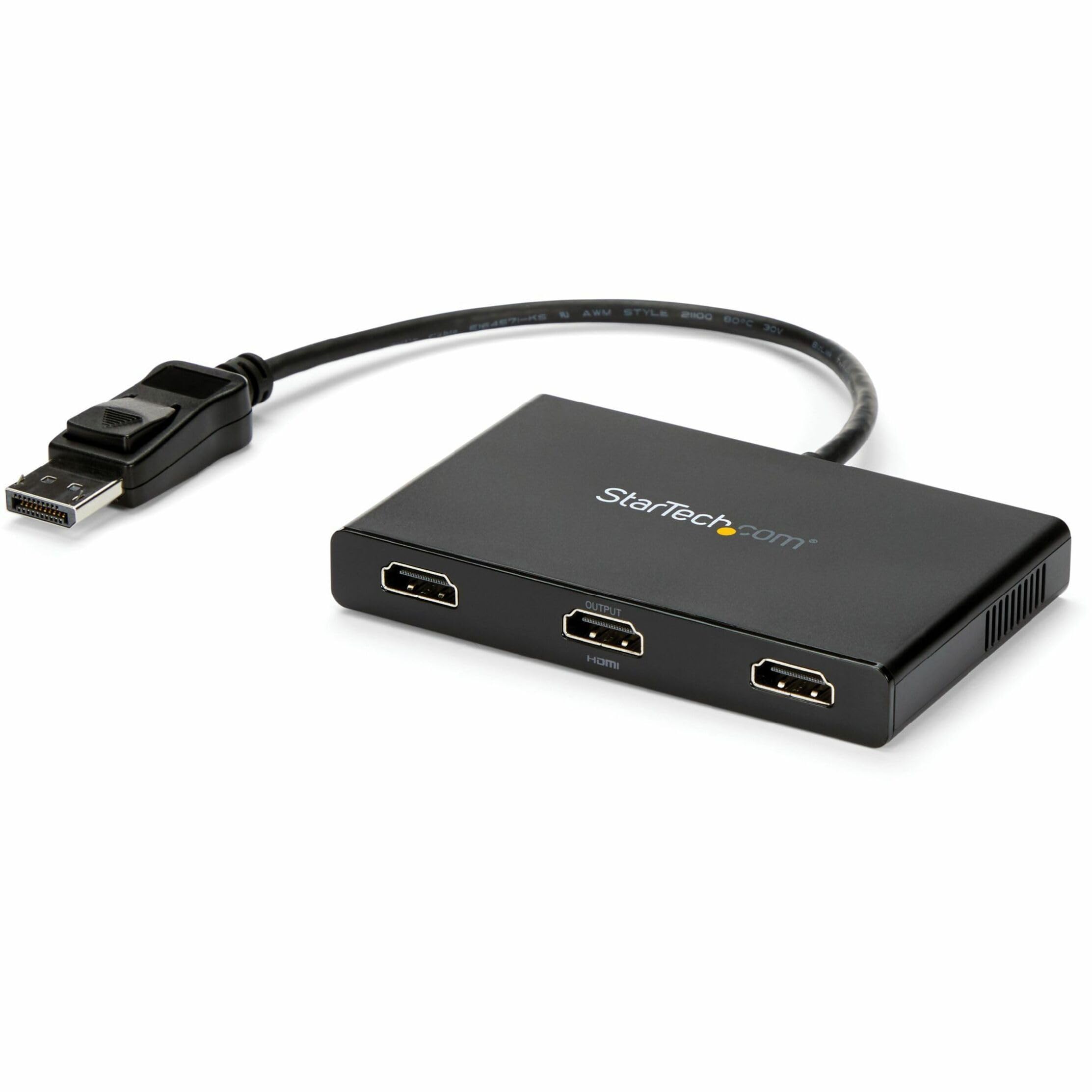 StarTech.com 3-Port Multi Monitor Adapter - DisplayPort 1.2 to 3X HDMI MST Hub - Triple 1080p HDMI Monitors - Extended or Cloned Display Mode - Windows PCs Only - DP to 3X HDMI Splitter (MSTDP123HD) - Perfect for Office Workstations, Gaming Setups & Financial Trading Desks