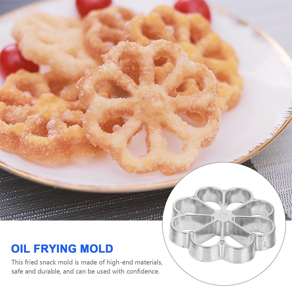 HEMOTON 1 Set Bunuelos Mold with Handle - Rosette & Lotus Flower Cookie Maker, Aluminum Waffle & Achappam Mold Set - Perfect for Making Traditional Rosette Bunuelos, Waffles and Festive Cookies at Home