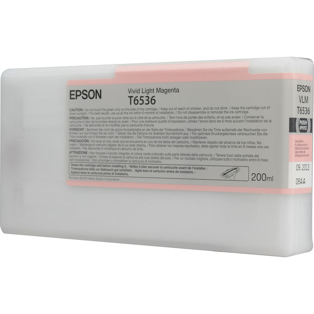 Epson T6536 4900 Ultrachrome Ink HDR 200ml Vivid Light Magenta - High-Quality Printer Ink for Professional Photography & Graphic Design