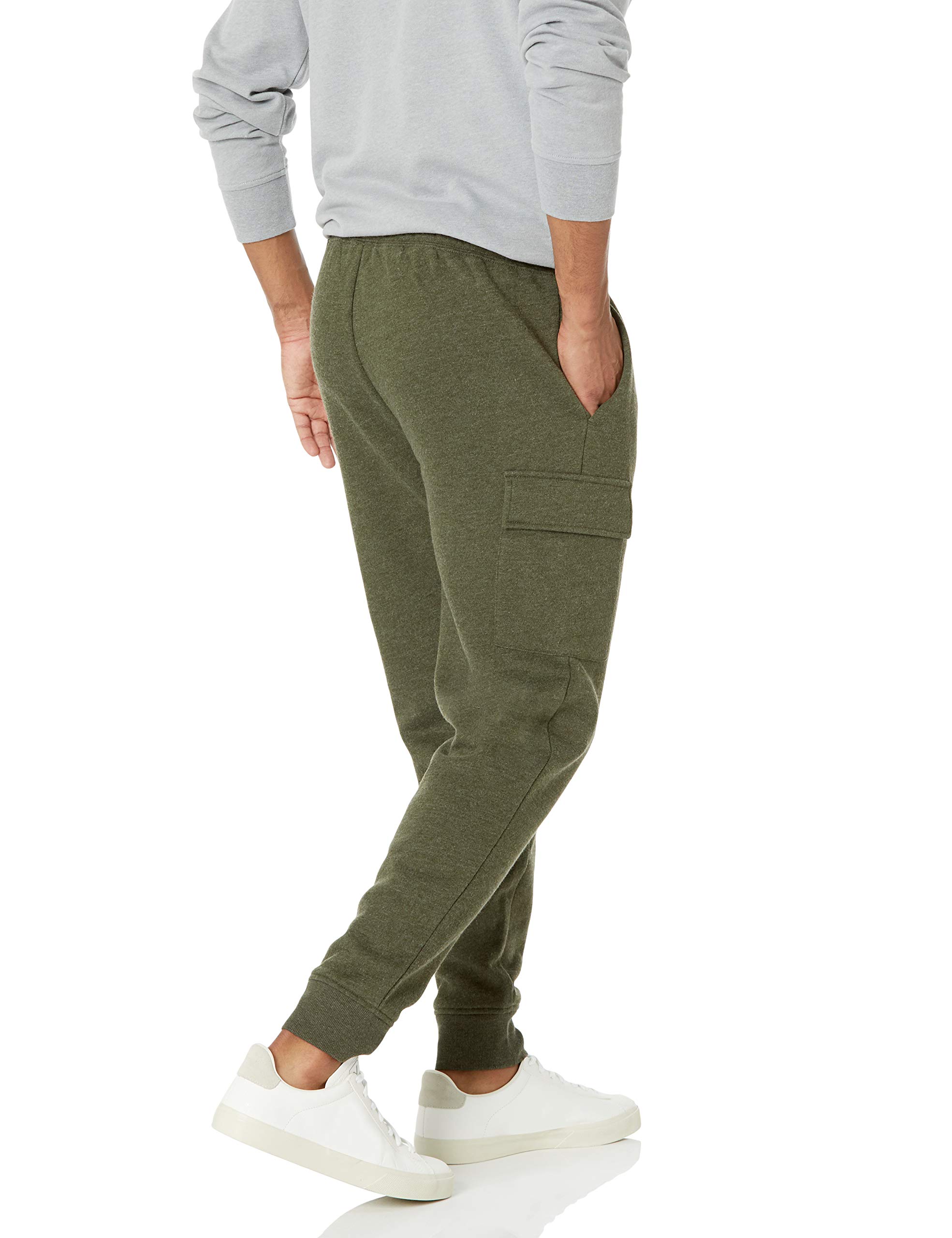 Amazon Essentials Men's Fleece Cargo Jogger Sweatpants - Comfortable Casual & Workout Pants for Lounge, Gym, and Outdoor Activities