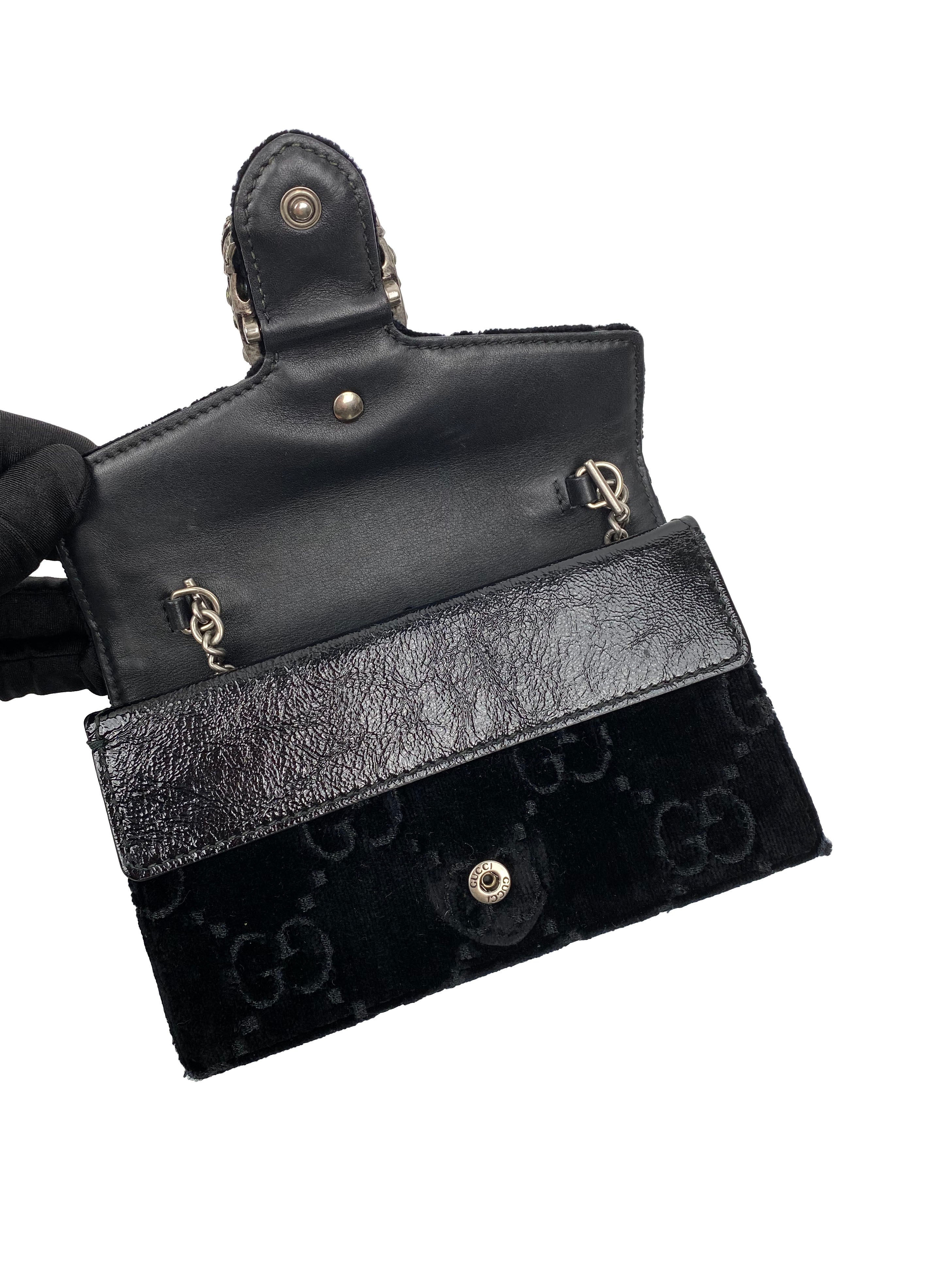 Gucci Mini Dionysus Velvet Shoulder Bag in Black - Elegant Crossbody Purse for Women, Perfect for Evening Parties & Date Nights