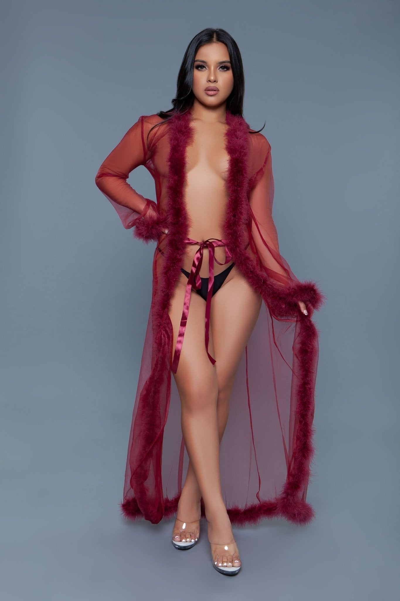 BeWicked Women's Soft Marabou Feather Robe BW1650 - Luxurious Lingerie for Boudoir, Bridal & Special Occasions