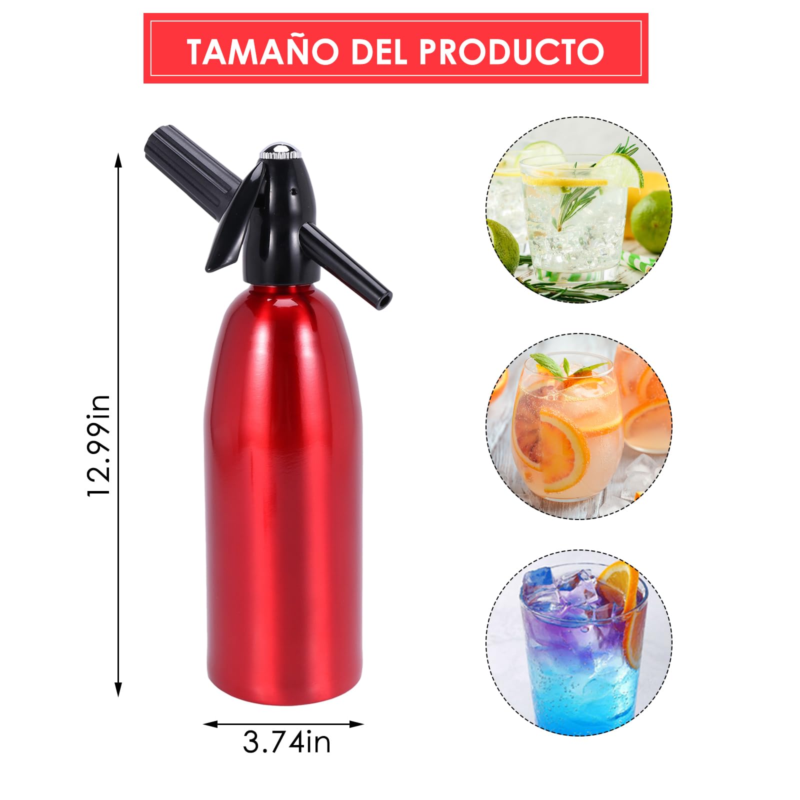Portable 1L Soda Maker Machine - Aluminum Sparkling Water Maker for Home, Mini Carbonated Drink Maker with Seltzer Water Function | Perfect for Kitchen, Office & Outdoor Use