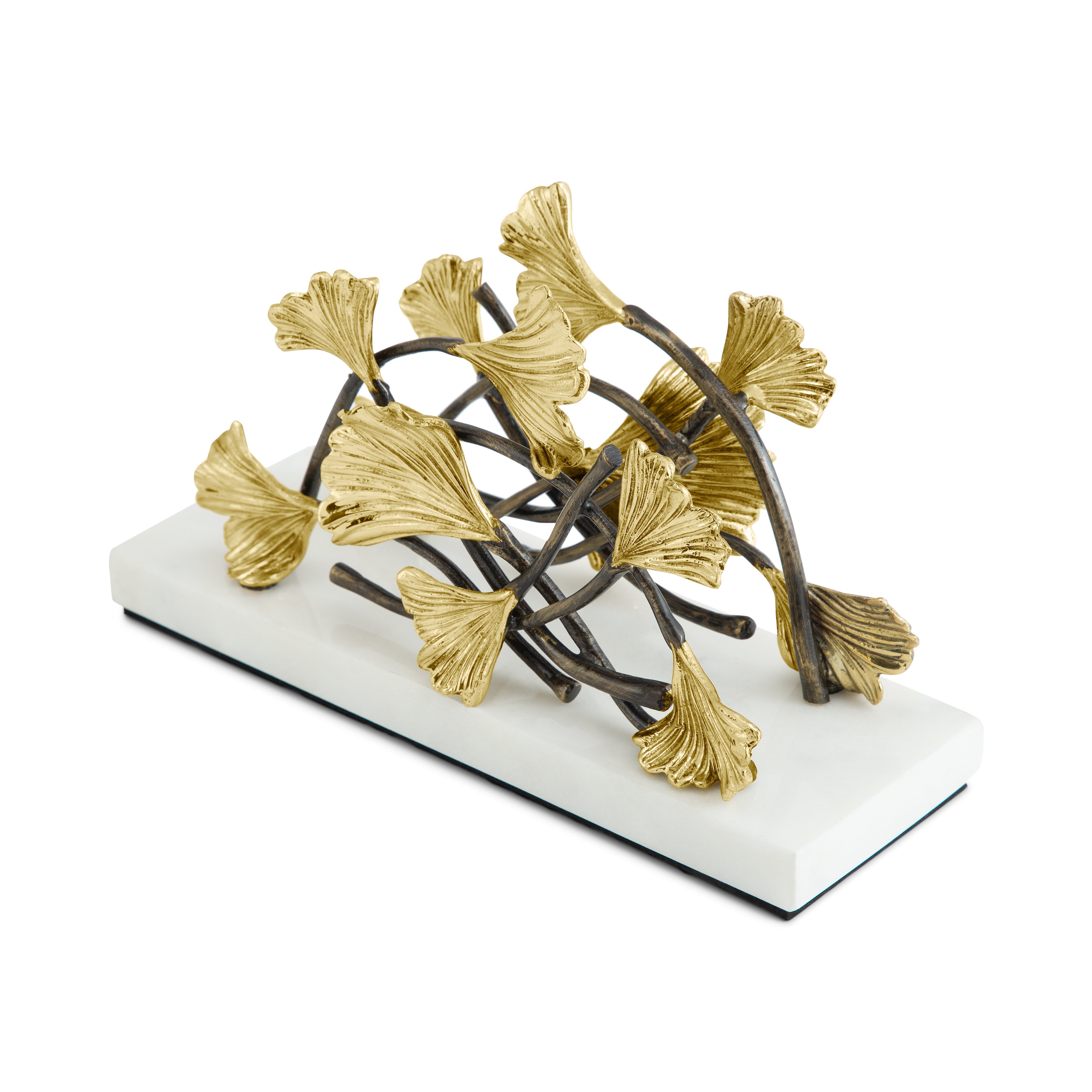 Golden Ginkgo Leaf Vertical Napkin Holder - Elegant Tableware for Dining, Kitchen Decor, and Holiday Parties