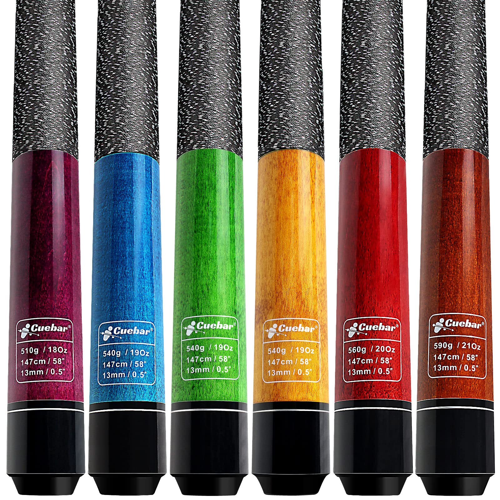 Premium 6-Piece Pool Cue Set - 58