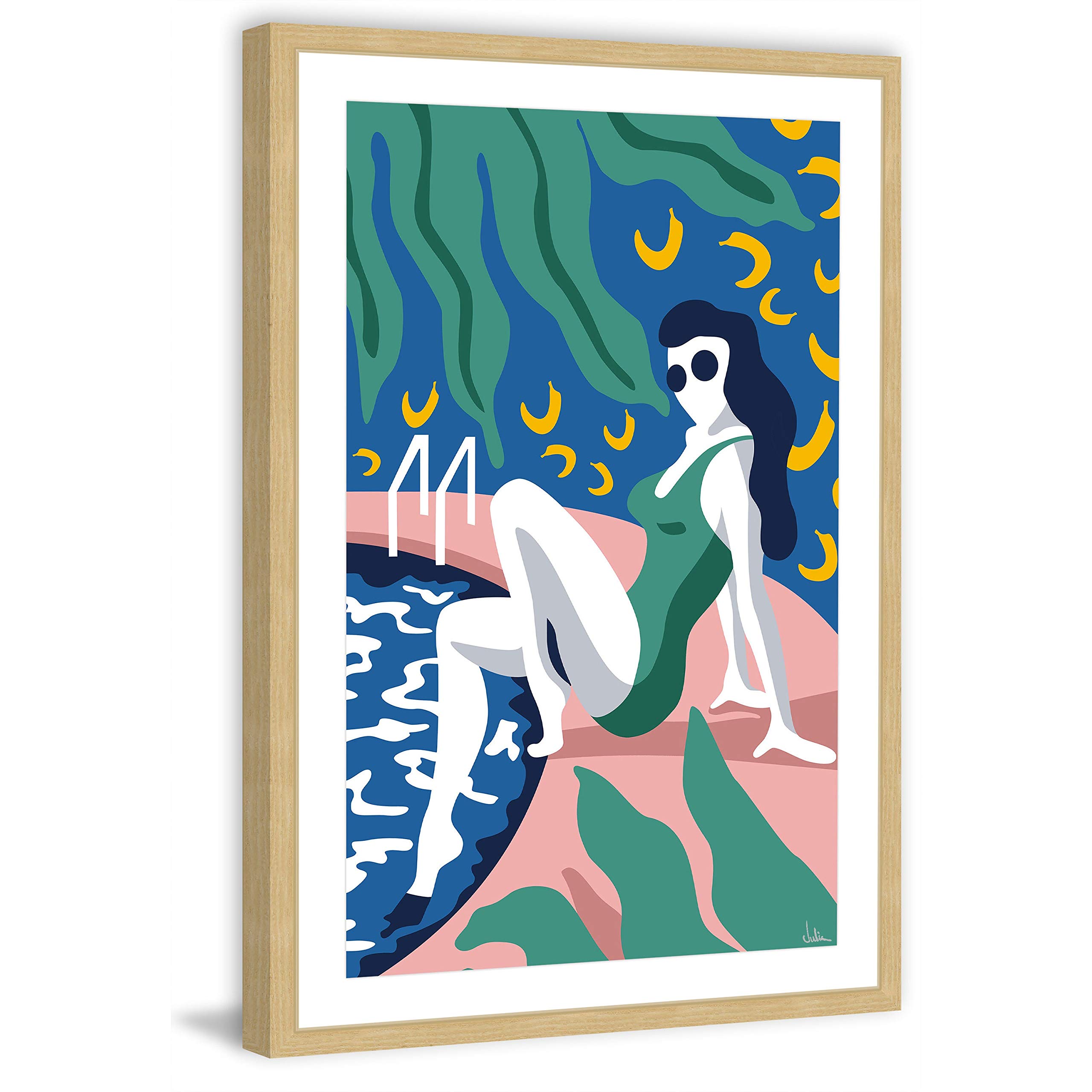 Handmade 'Are You a Beach Girl or a Pool Girl?' Framed Print 16x24 by Marmont Hill - Perfect for Coastal Decor, Beach House Wall Art & Summer Home Accessories