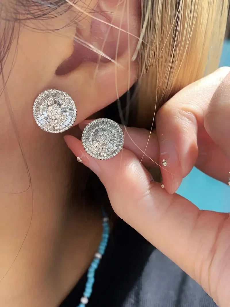 Luxury 1.1 Carat Round Copper Stud Earrings for Women - Elegant Party Jewelry & Everyday Wear - Perfect for Weddings, Date Nights and Special Occasions