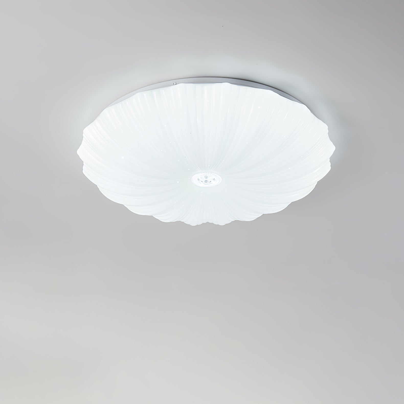 Modern Acrylic Shell Round Ceiling Light Fixture - Dimmable LED Flush Mount for Bedroom, Living Room & Dining Room - Elegant Home Decor Lighting Solution