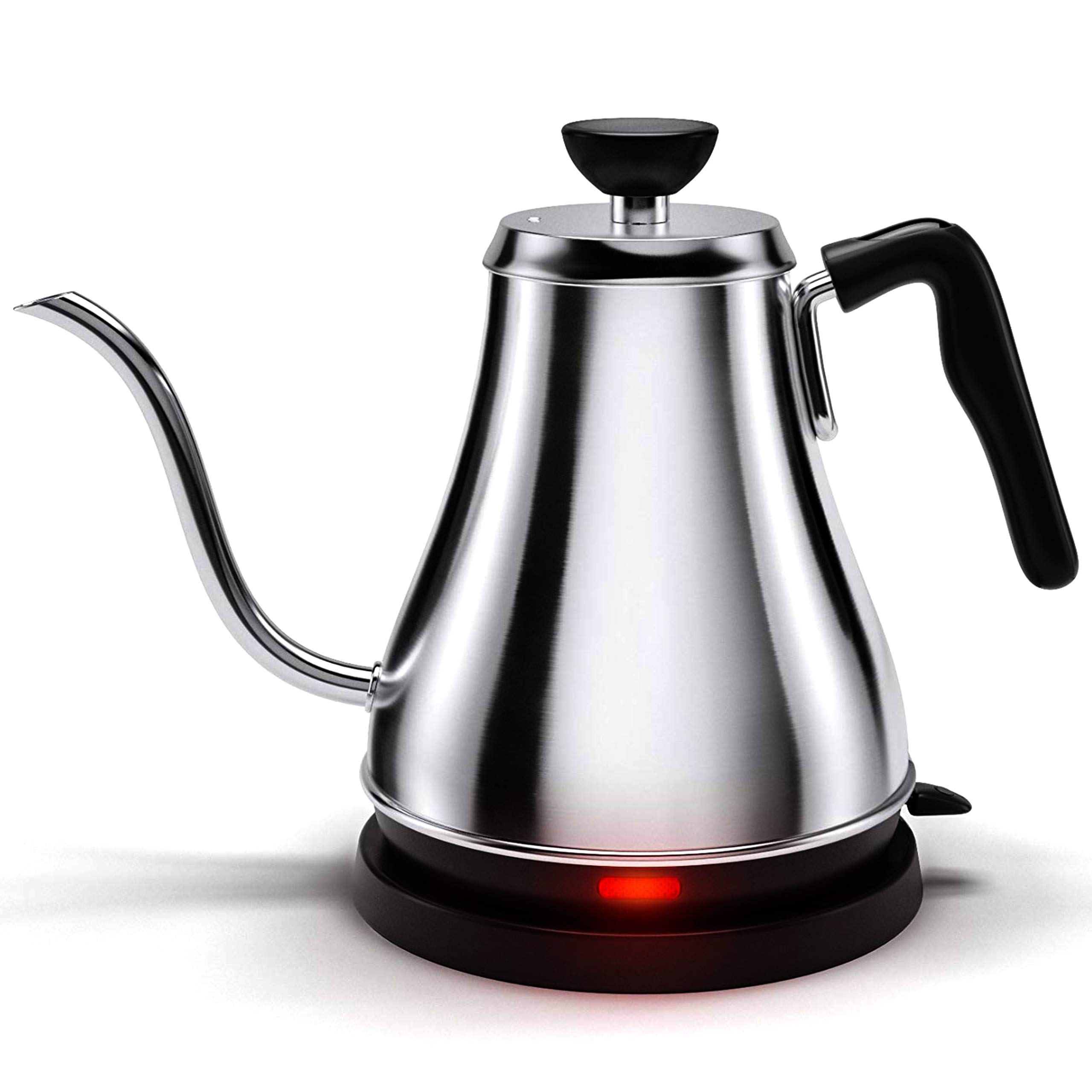 Stainless Steel Electric Gooseneck Kettle 1L - 120V Fast Boiling Water Heater & Warmer for Pour Over Coffee, Tea, and Hot Beverages - Perfect for Home, Office, and Coffee Shops