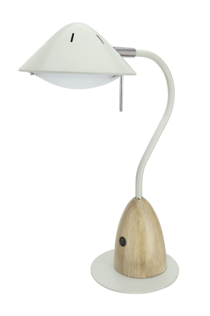 Aspen Creative 40102-1A Dimmable LED Desk Lamp - 7W Modern Wood Grain Finish Study Light, 18.5