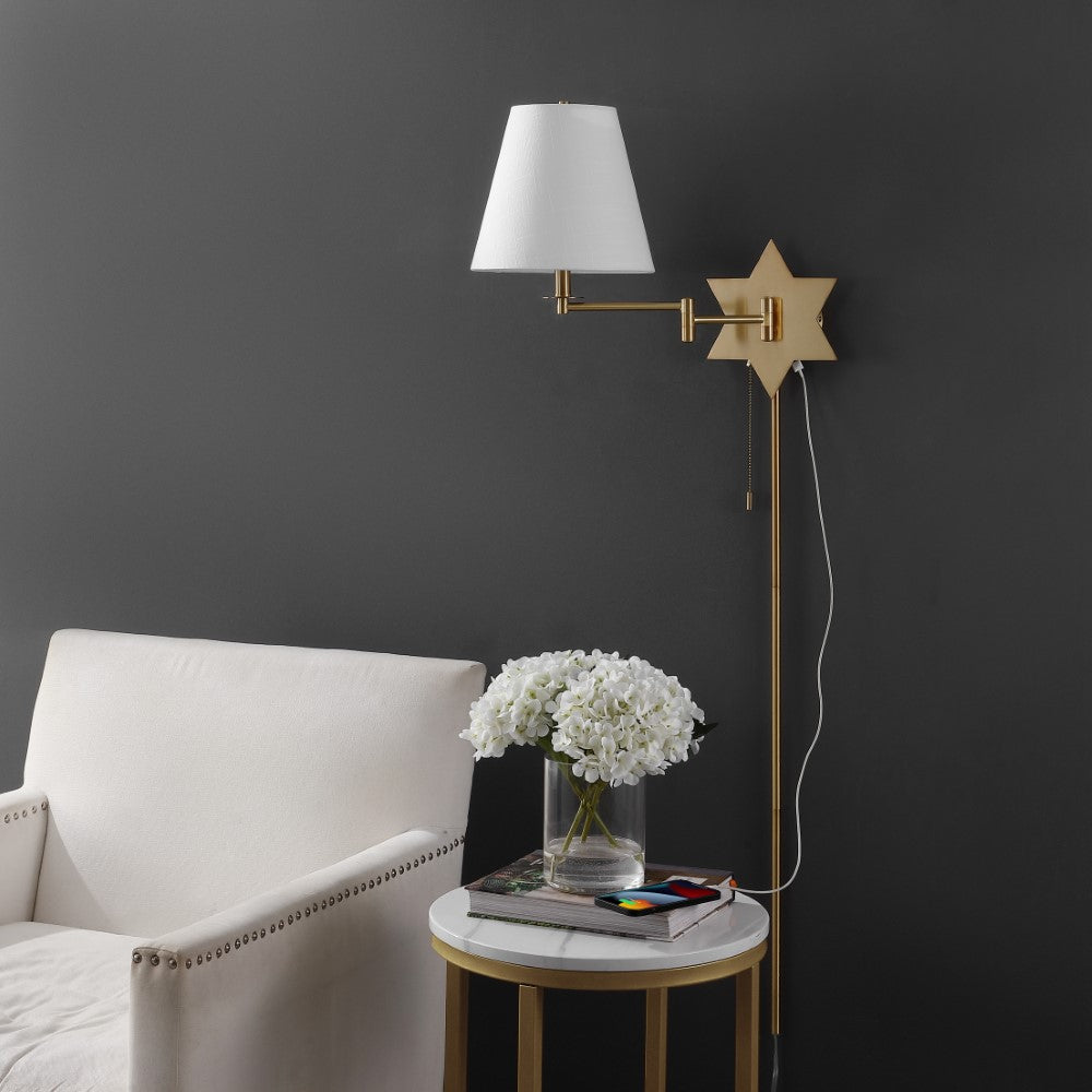 Modern French Country Swing Arm Iron LED Wall Sconce - 18.5