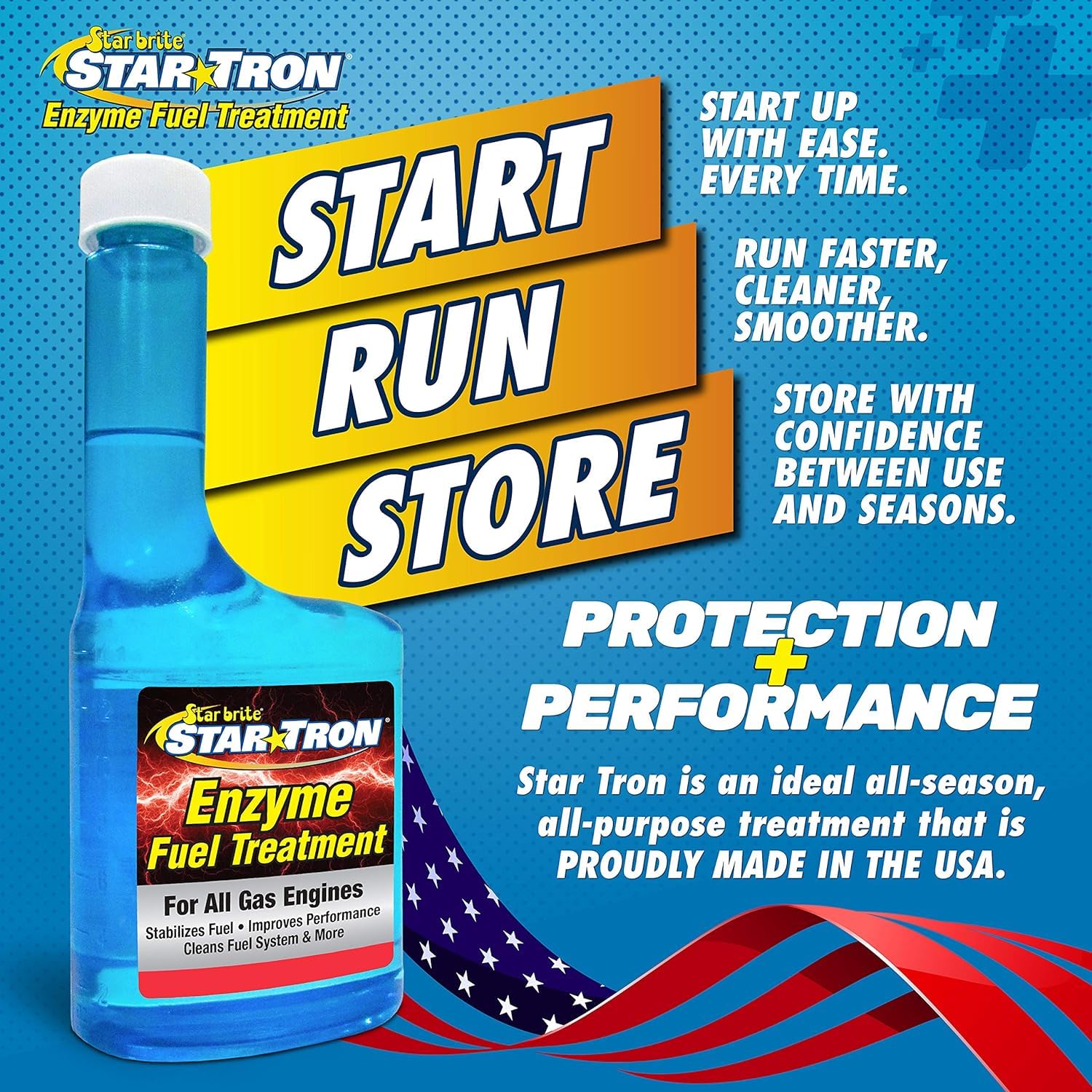 Star Tron Enzyme Fuel Treatment Gas Additive - Improve Engine Performance & Clean Fuel System - Ideal for Cars, Trucks, Boats & Motorcycles