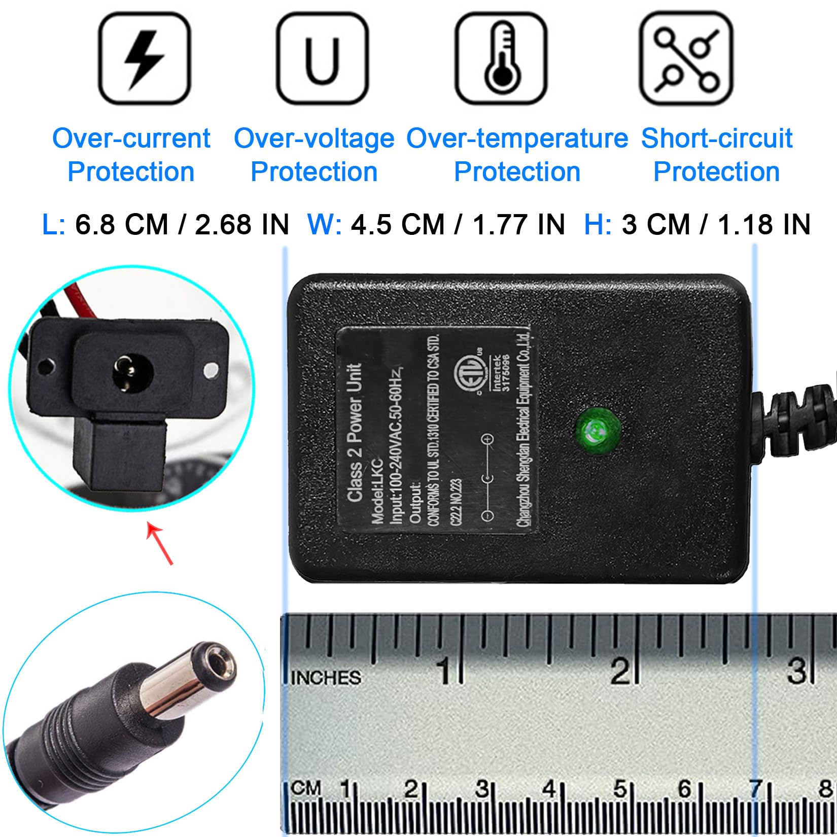 Universal 6V Bumper Car Charger - Compatible with Flybar, Kidzone & Best Choice Products SUV Ride-On Cars (6Volt 1A) - Perfect for Kids' Electric Vehicles, Indoor/Outdoor Play & Birthday Gifts