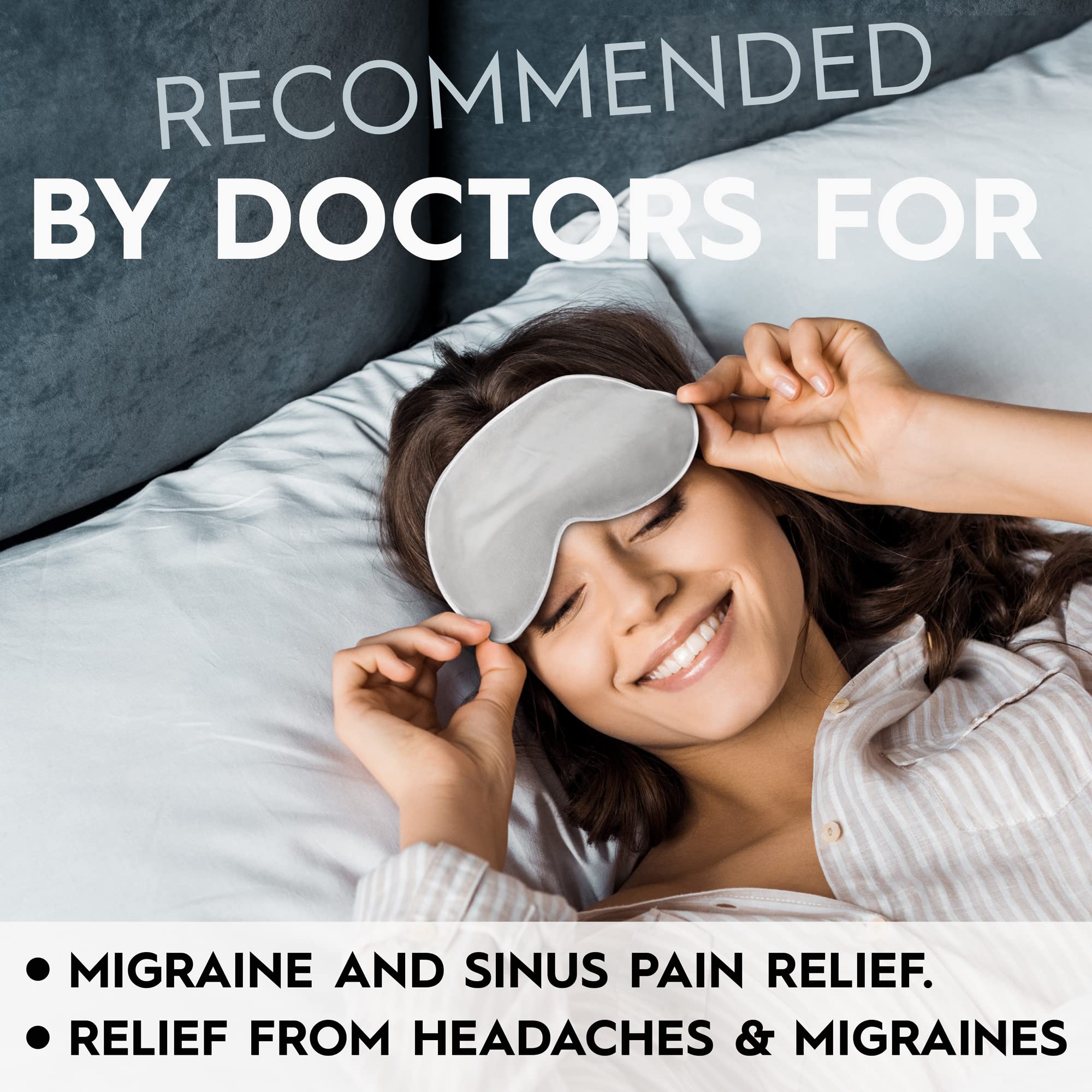 Hot & Cold Therapy Eye Mask for Pain Relief - Soothing Compress for Headaches, Puffiness, Sinus & Migraine Relief | Soft Velvet Satin with Adjustable Strap | Perfect for Sleeping, Relaxation & Allergy Relief