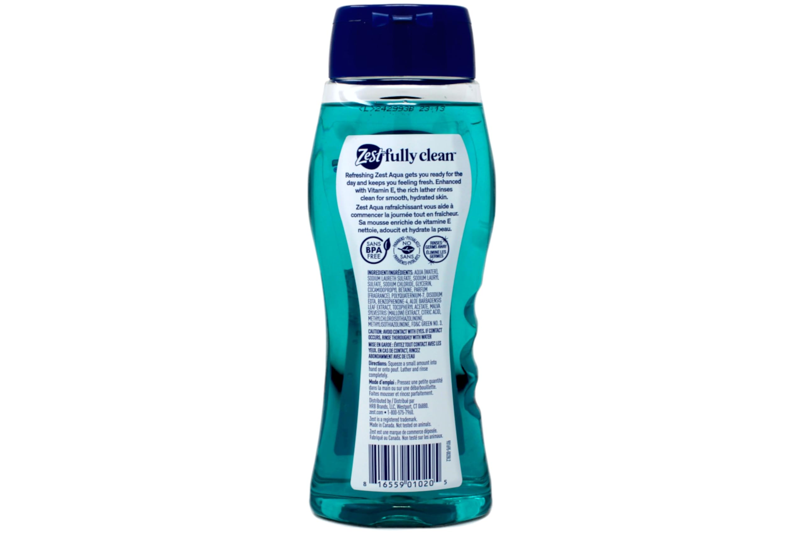 Zest Aqua Fresh Body Wash - 18 oz (Pack of 5) | Refreshing Shower Gel for Men & Women | Perfect for Gym, Travel & Daily Use