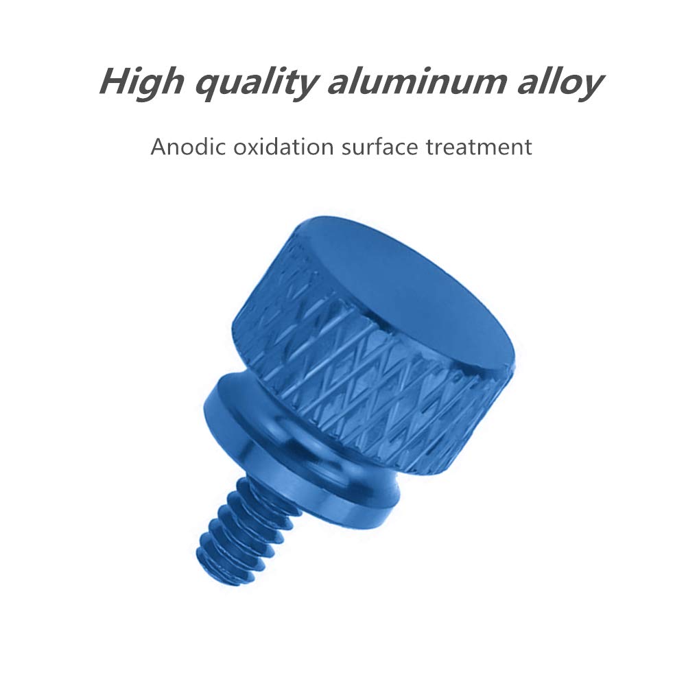 10-Pack Sky Blue Anodized Aluminum Thumbscrews (6-32 Thread) for PC Case, Power Supply, PCI Slots & HDD - DIY Computer Modding & Aesthetic Upgrade - Perfect for Gaming Rigs & Custom PC Builds