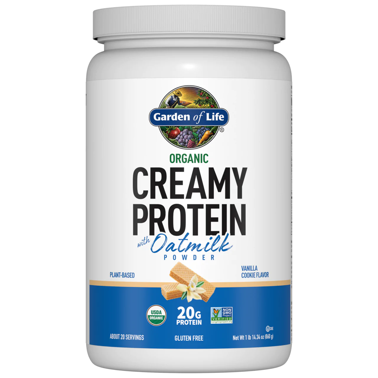 Garden of Life Organic Creamy Protein Powder with Oatmilk - Vegan Plant-Based Protein Shake for Smoothies, Post-Workout Recovery & Healthy Breakfast