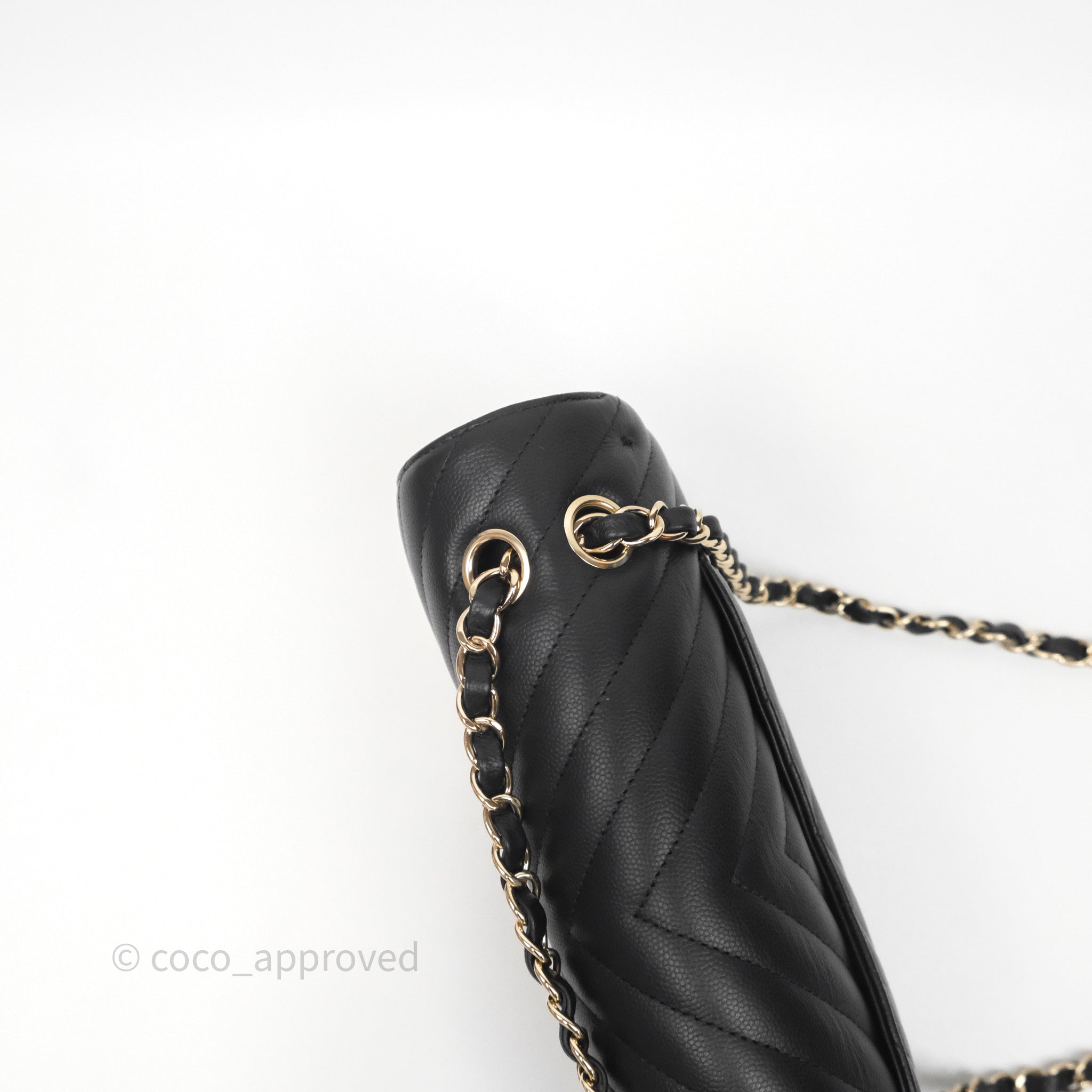 Chanel Classic Medium Flap Bag Chevron Black Caviar Leather with Gold Hardware - Luxury Designer Handbag for Women, Perfect for Work, Evening Events & Special Occasions