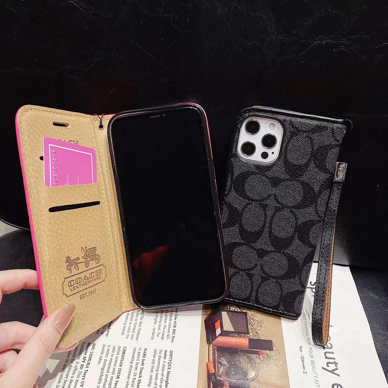 Premium Magnetic Leather Flip Case for iPhone 12 Pro Max (6.7