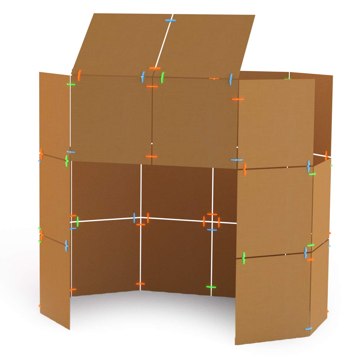 Atwood Toys Box Lox 80-Piece Creative Cardboard Building Kit - STEM Educational Construction Toys for Kids, Boys & Girls (Blue) | Perfect for Classroom Activities, Birthday Gifts & Creative Play