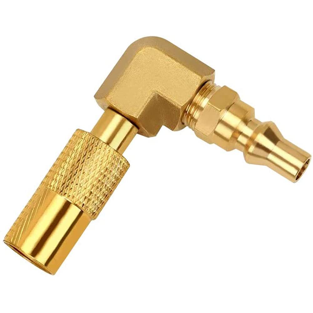 Joywayus 1/4 Inch RV Quick Connect Adapter with 90 Degree Elbow - Low Pressure Conversion Fitting for Blackstone Tabletop Grill (Compatible with 17