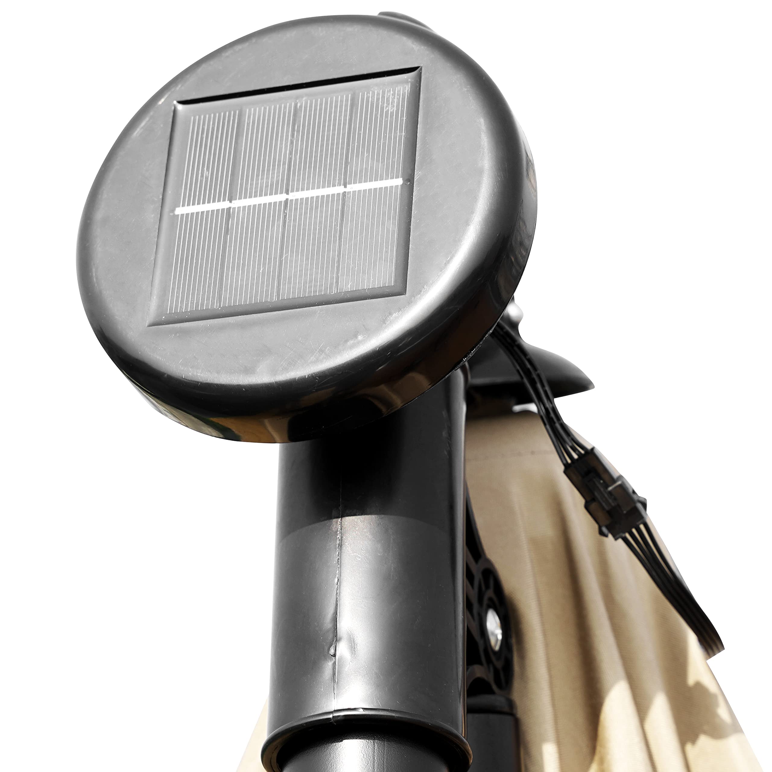 LeisureMod Willry 10 Ft Modern Outdoor Offset Cantilever Hanging Patio Umbrella with Solar Powered LED Lights - Perfect for Poolside, Backyard, and Patio Relaxation