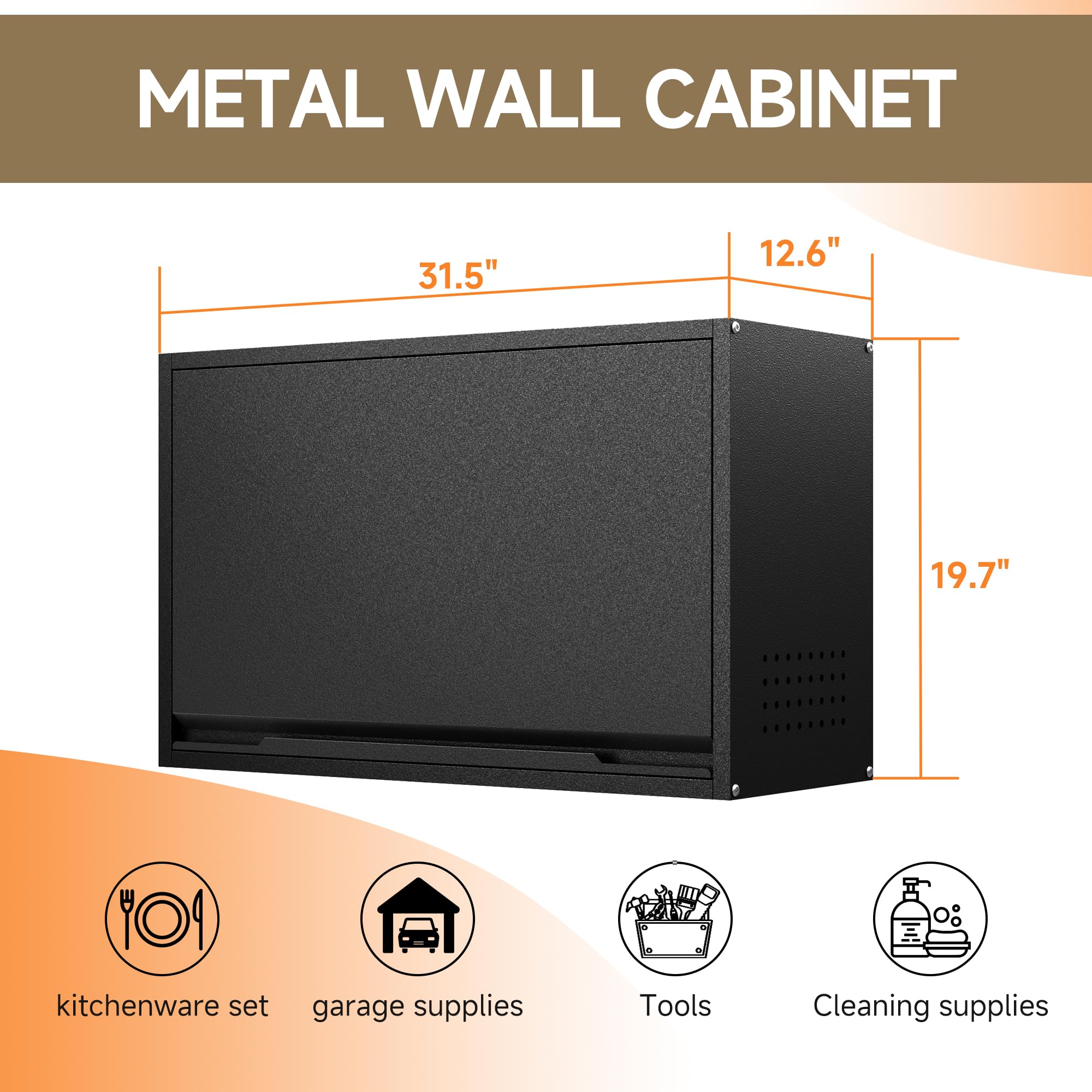 Heavy Duty Metal Wall Cabinet - 31.5