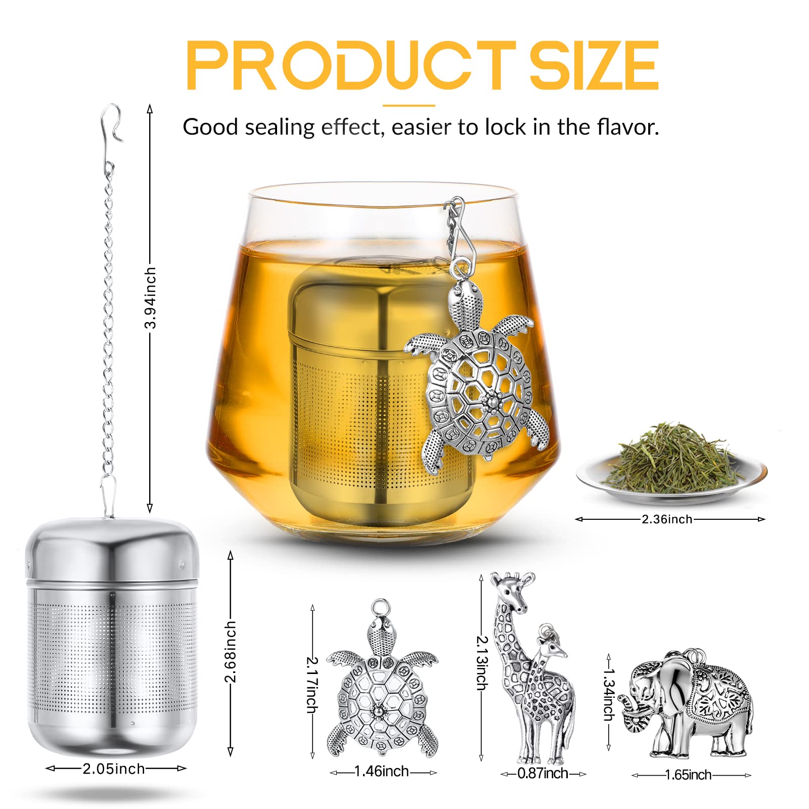 Premium 3-Piece Stainless Steel Tea Infuser Set with Mesh Strainer, Drip Trays & Pendant - Cute Style Loose Leaf Tea Steeper for Home, Office & Gifts | Perfect for Tea Lovers & Relaxation Moments