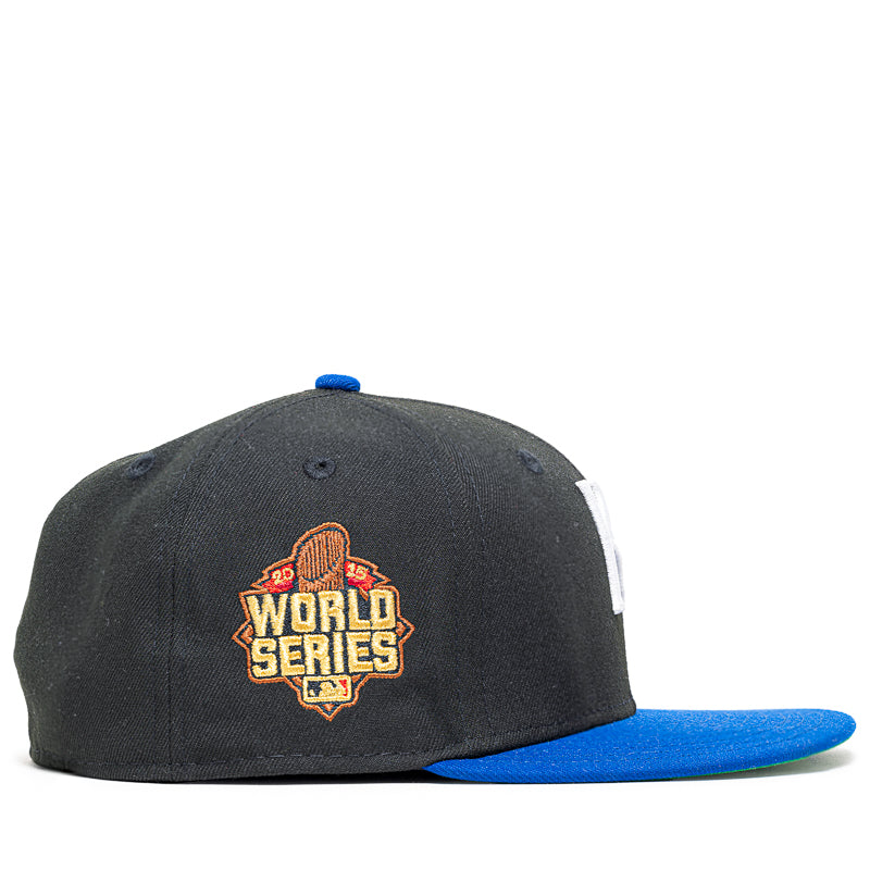 New Era x Politics Kansas City Royals 59FIFTY Fitted Hat - Black/Light Royal - Official MLB Baseball Cap for Men & Women - Perfect for Games, Streetwear & Fan Collections