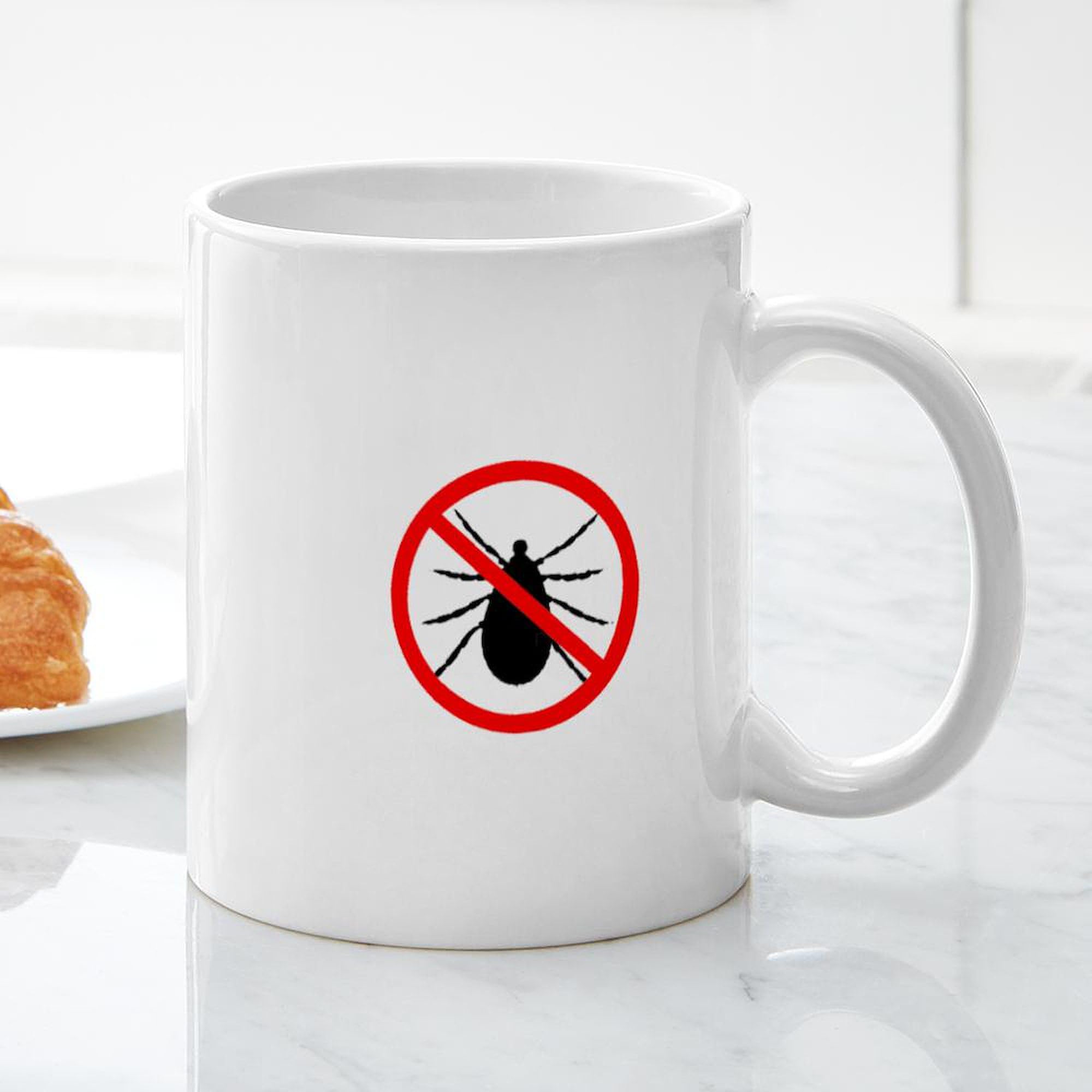 No Ticks 11 oz (325 ml) Ceramic Coffee Mug - Funny Sarcastic Novelty Cup for Office, Home & Camping Use