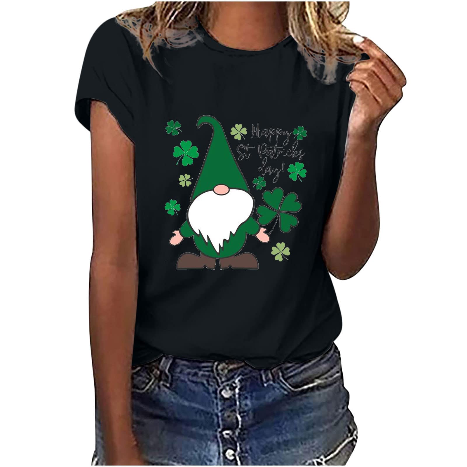 Women's Workout Shirts - St. Patrick's Day Print Crewneck T-Shirts | Comfortable Fitness Blouses & Tops for Gym, Running & Casual Wear