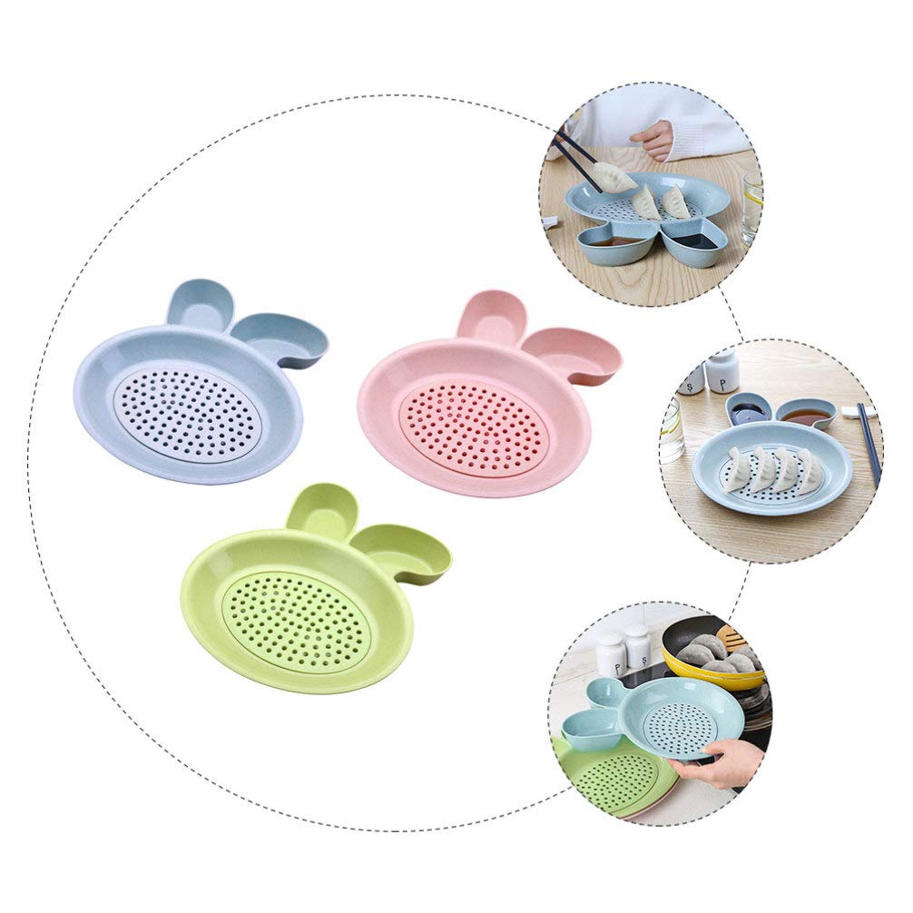 Hemoton Microwave Safe Plastic Plates - 3-Piece Compartment Dinnerware Set for Kids | BPA-Free, Durable & Dishwasher Safe | Perfect for Meals, Snacks, Candy & Tea Parties