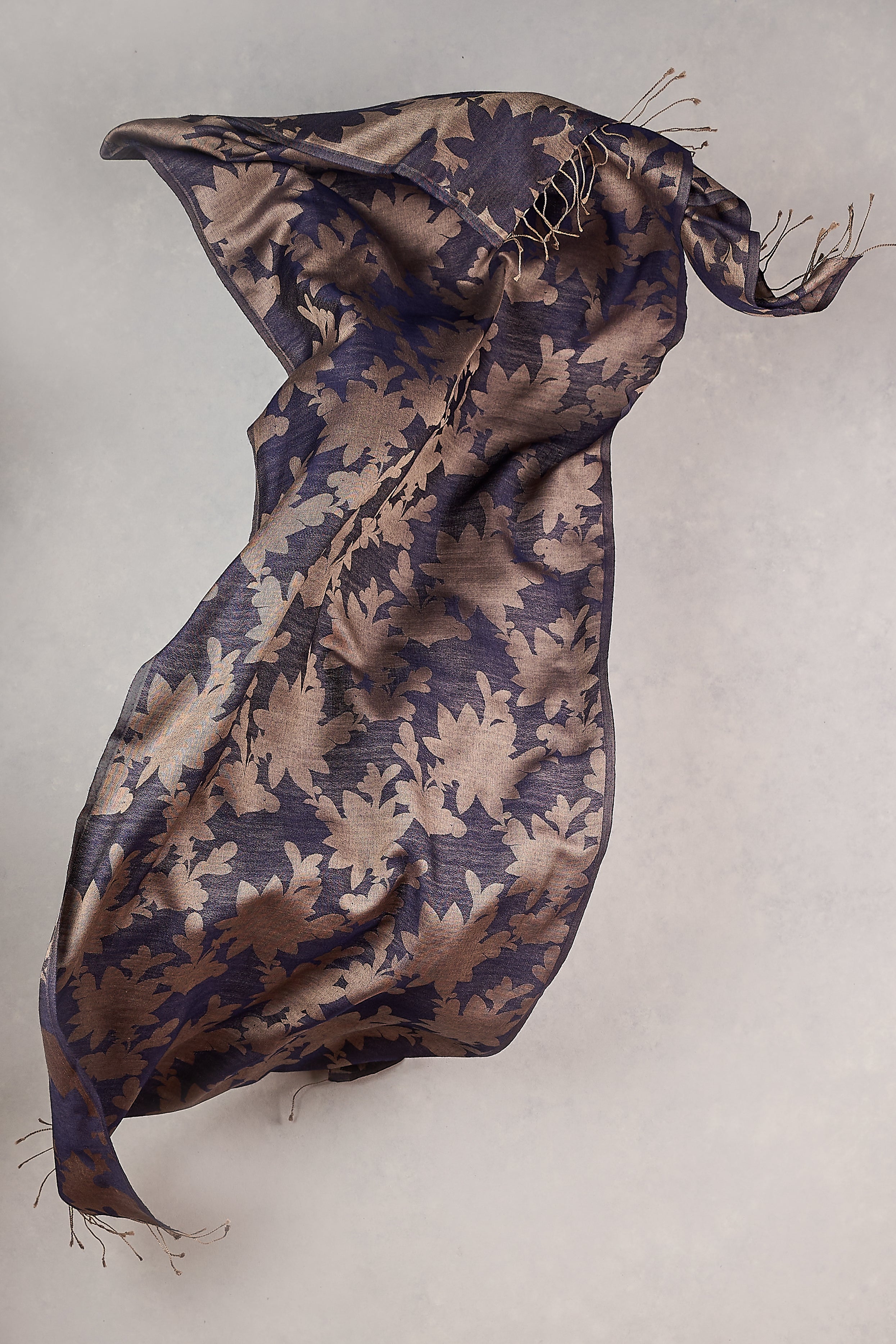 Elegant Metallic Floral Print Scarf for Women - Lightweight Fashion Accessory for Spring & Fall - Perfect for Office, Party & Travel Outfits