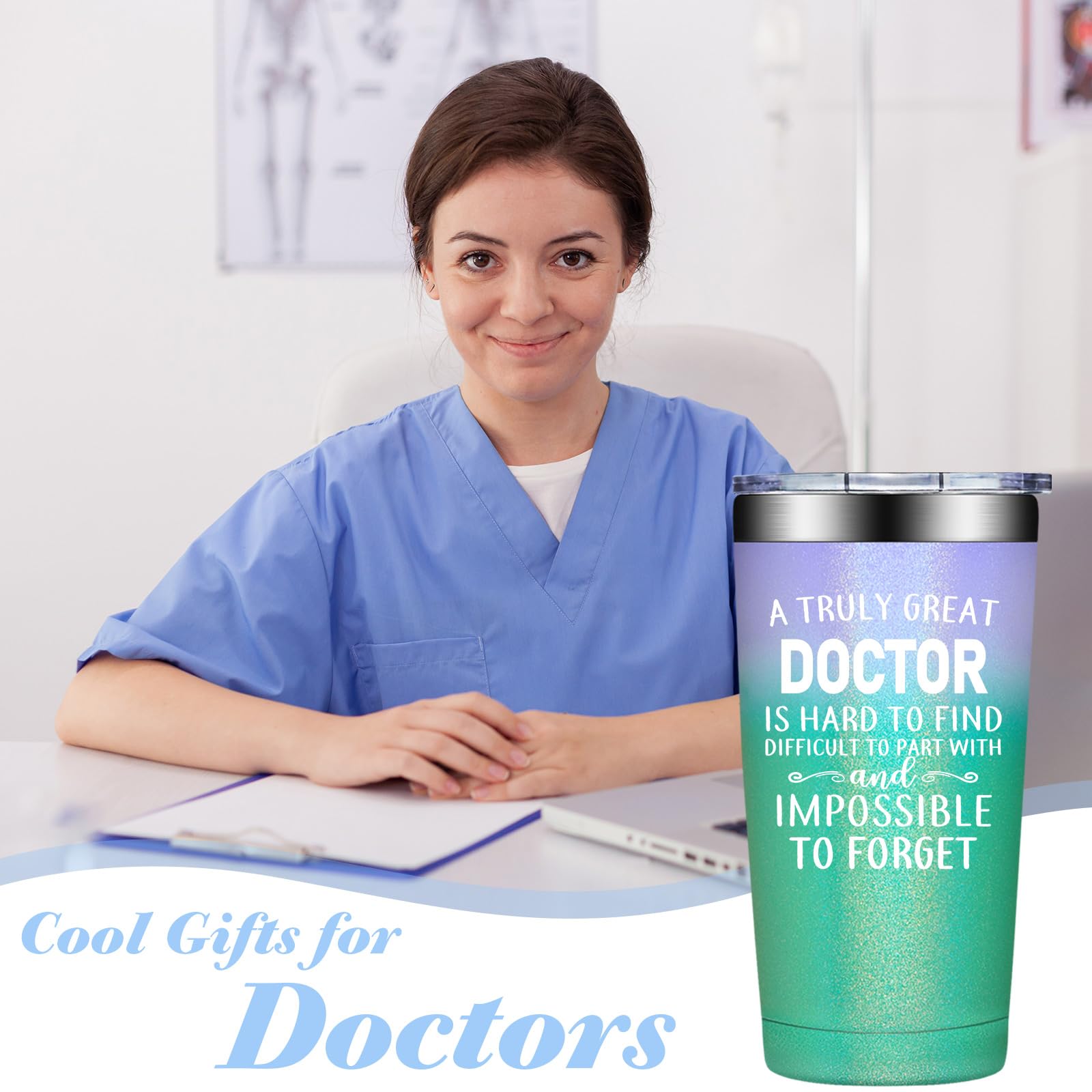 20oz Insulated Tumbler for Women Doctors - Perfect Doctor Appreciation Gift for Graduation, Doctors Day & Medical Professionals - Keeps Drinks Hot/Cold - Ideal for Hospital Shifts, Clinics & Office Use