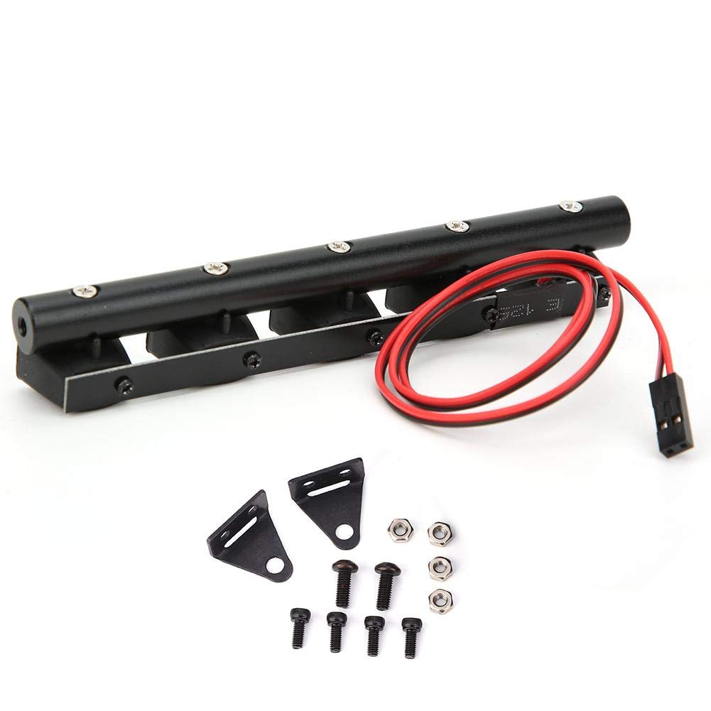 Best 1:10 Scale RC Crawler Car Roof Light Bar with 5 LED Spotlights - Waterproof Off-Road Accessory for Traxxas TRX-4, Axial SCX10 Crawler Trucks - Perfect for Night Crawling & Trail Adventures