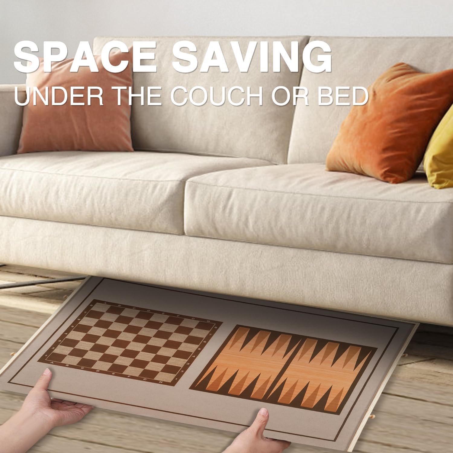 1500-Piece Wooden Puzzle Board with 4 Drawers - 36